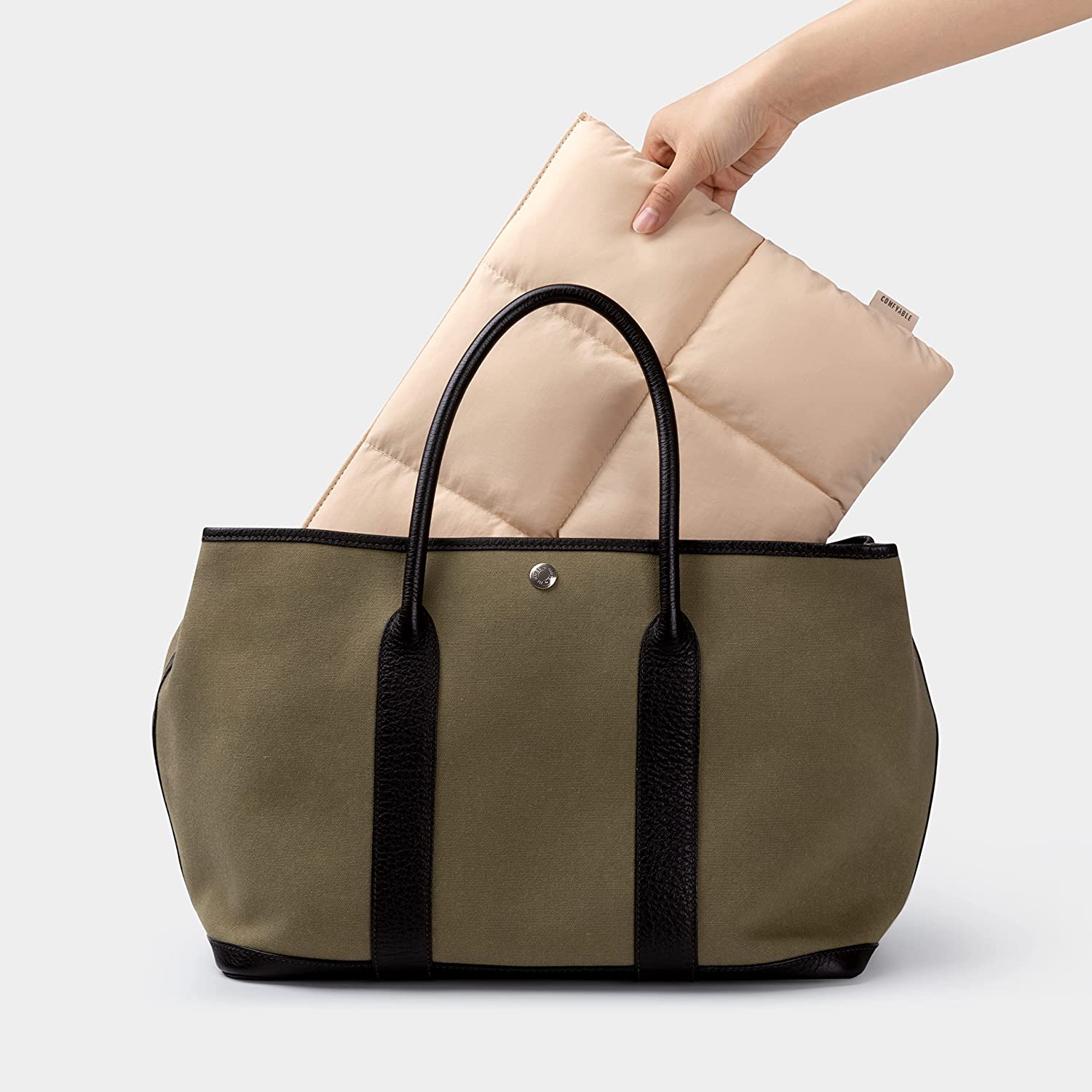 Pochette d'ordinateur à fermeture magnétique Beige